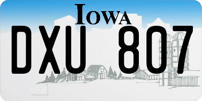 IA license plate DXU807