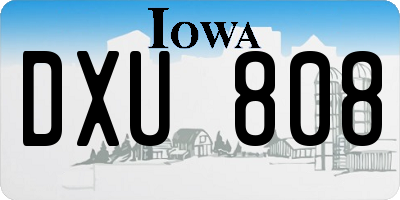 IA license plate DXU808