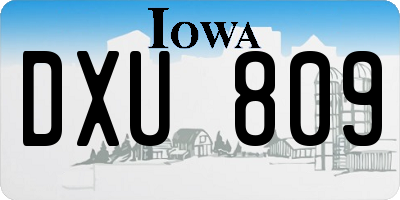 IA license plate DXU809