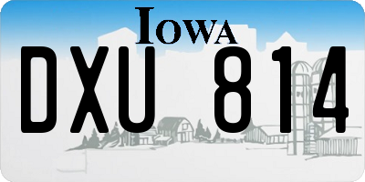 IA license plate DXU814