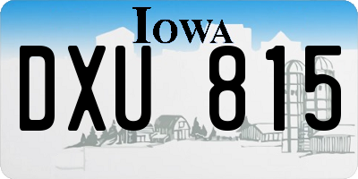 IA license plate DXU815