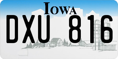 IA license plate DXU816
