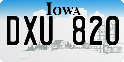 IA license plate DXU820