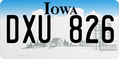 IA license plate DXU826