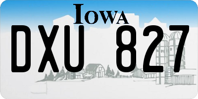 IA license plate DXU827