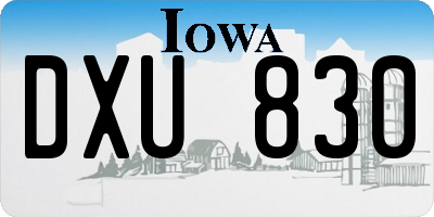 IA license plate DXU830