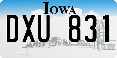IA license plate DXU831