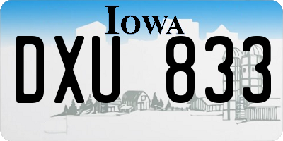 IA license plate DXU833