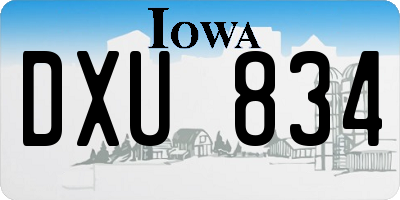IA license plate DXU834