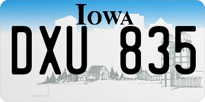 IA license plate DXU835