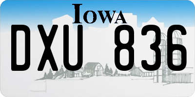 IA license plate DXU836