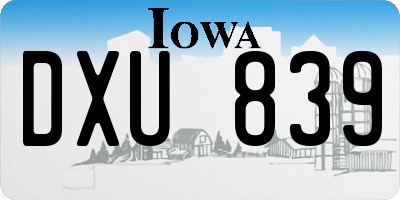 IA license plate DXU839