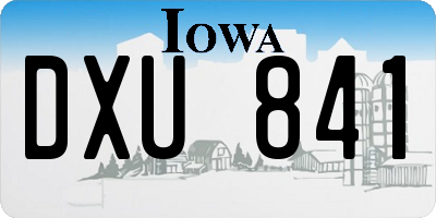 IA license plate DXU841