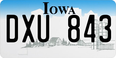 IA license plate DXU843