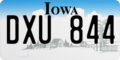 IA license plate DXU844