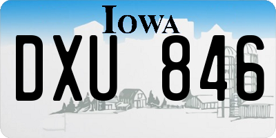 IA license plate DXU846