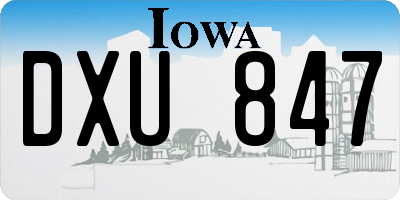 IA license plate DXU847