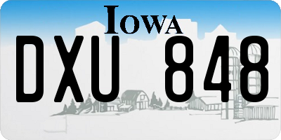 IA license plate DXU848
