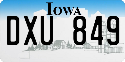 IA license plate DXU849