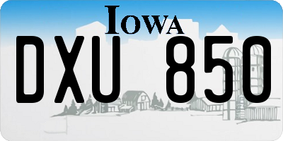 IA license plate DXU850