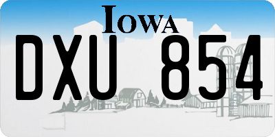 IA license plate DXU854