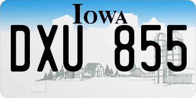 IA license plate DXU855