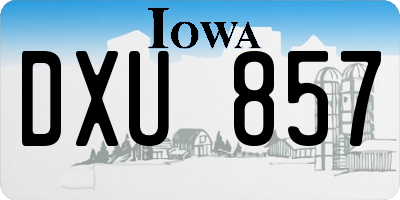 IA license plate DXU857