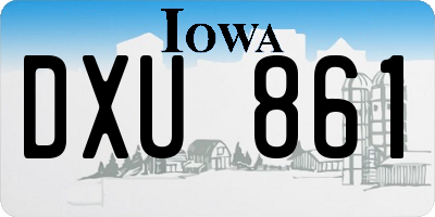 IA license plate DXU861