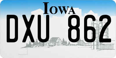 IA license plate DXU862