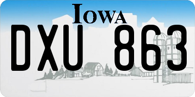 IA license plate DXU863