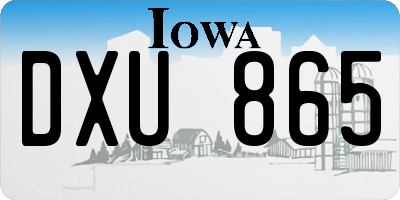 IA license plate DXU865