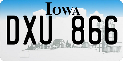 IA license plate DXU866