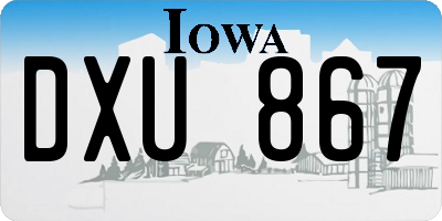 IA license plate DXU867