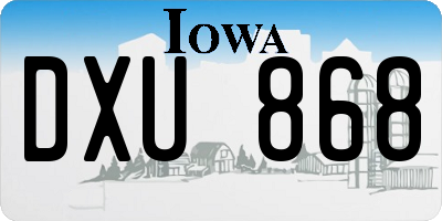 IA license plate DXU868