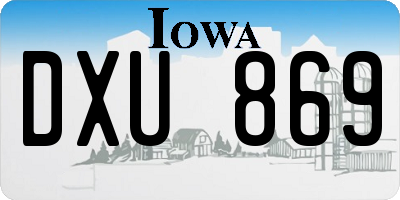 IA license plate DXU869