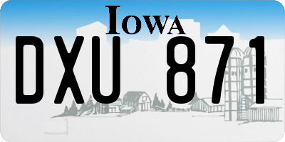 IA license plate DXU871