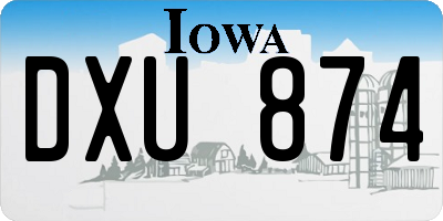 IA license plate DXU874