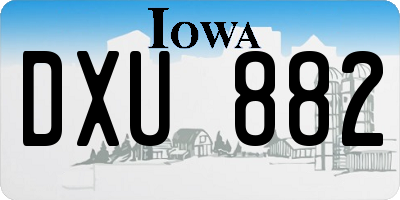 IA license plate DXU882