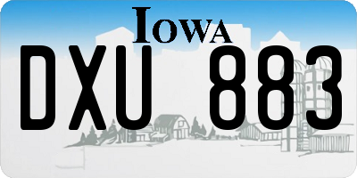 IA license plate DXU883