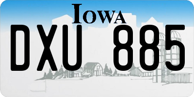 IA license plate DXU885
