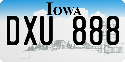 IA license plate DXU888