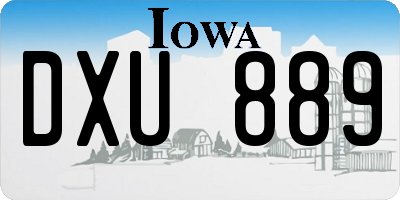IA license plate DXU889