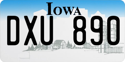 IA license plate DXU890