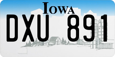 IA license plate DXU891