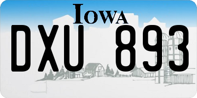 IA license plate DXU893