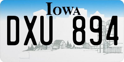IA license plate DXU894