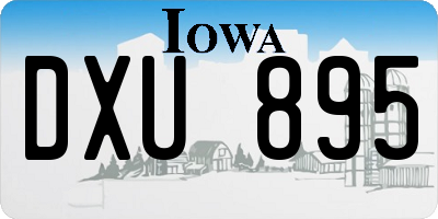 IA license plate DXU895