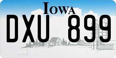 IA license plate DXU899