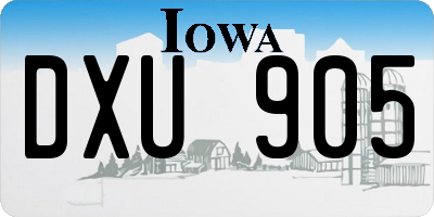 IA license plate DXU905