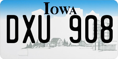 IA license plate DXU908